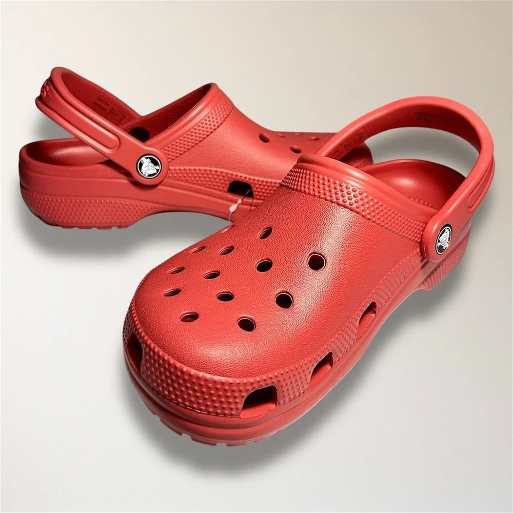 Crocs Classic Clog Red Strawberry Wine Slip‎ On Waterproof Mens 5 Comfort Travel